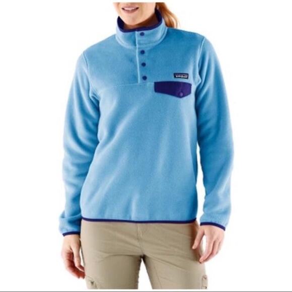 Patagonia Sweaters - Patagonia Lightweight Synchilla Snap-T Fleece Pullover Skipper Blue Purple Sz M